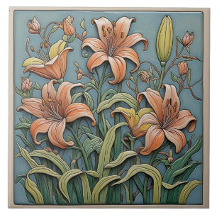 Lily - Arts And Crafts Ceramic Tile