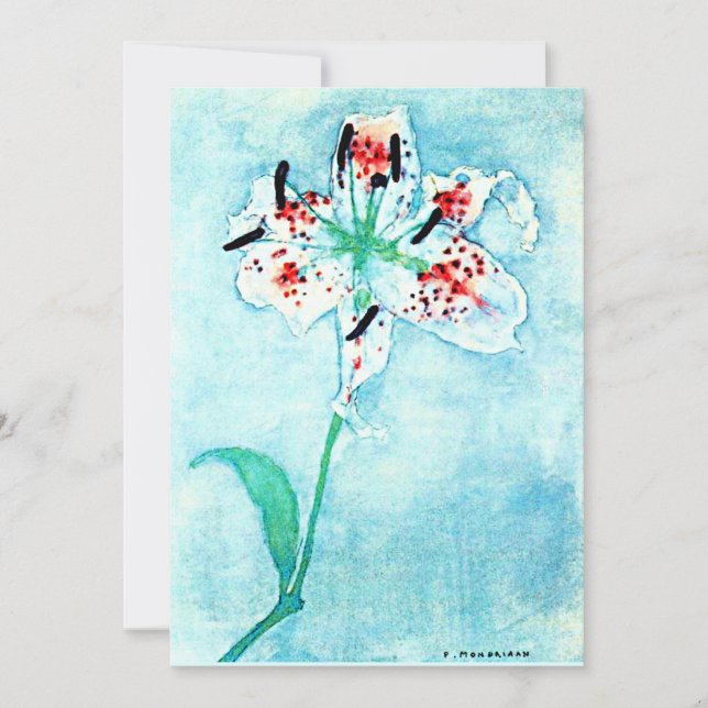 Lily, beautiful painting by Piet Mondrian Card (Front)