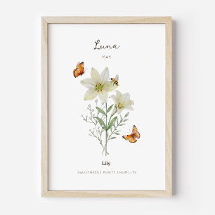 Lily Birth Month Flower Poster
