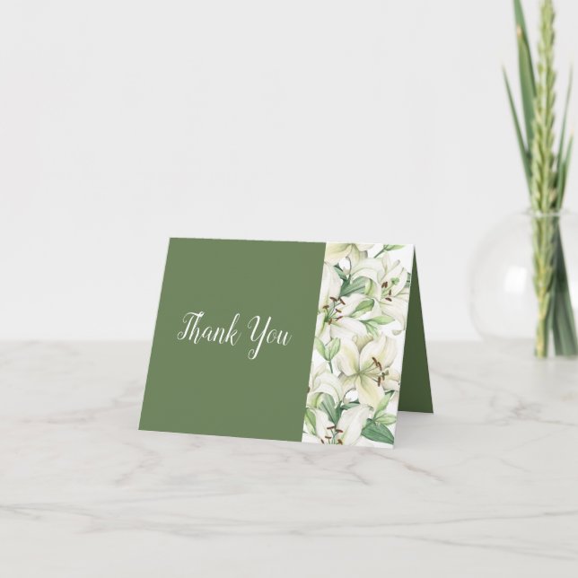 LILY Blossom Elegance Wedding Thank You Card (Front)