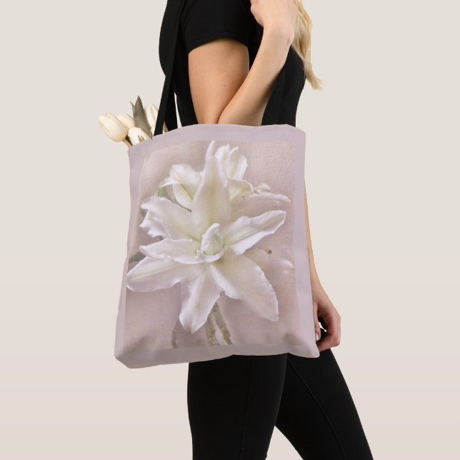 Lily Blossoms Blush Tote Bag (Close Up)