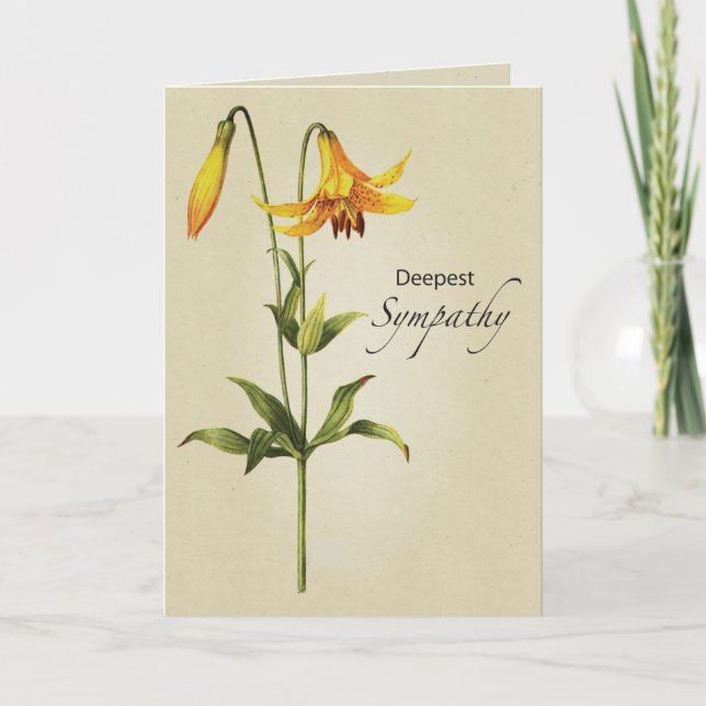 Lily Botanical Religious Sympathy Card (Front)