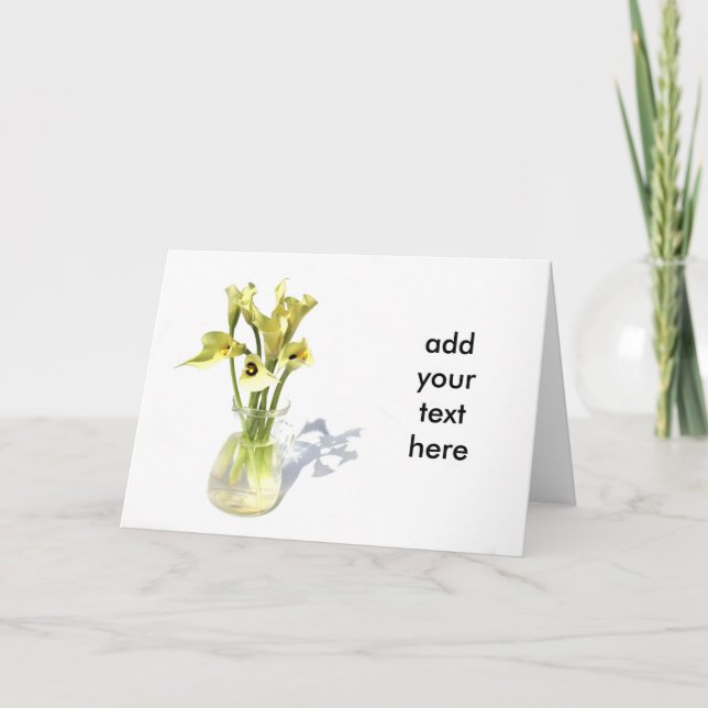 Lily bouquet Calla Lily flower on white background Card (Front)