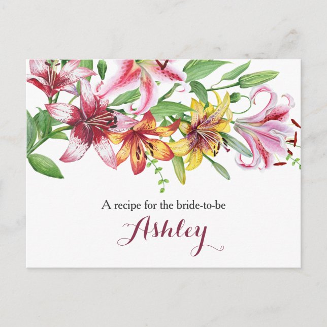 Lily Bouquet Fête des mariées Recette Carte (Devant)