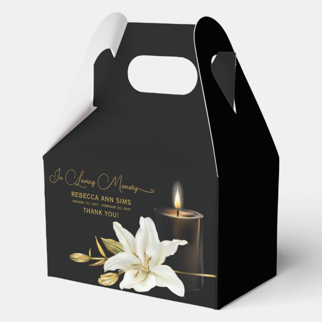 Lily Candle Funeral Favor Box (Front)