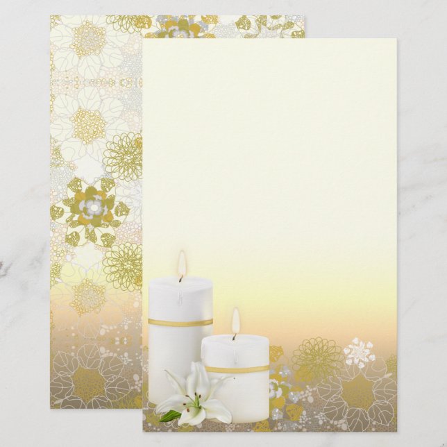 Lily Candle Stationery (Front/Back)