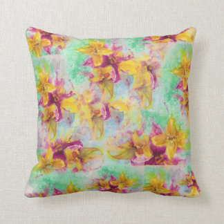 Lily collage throw pillow
