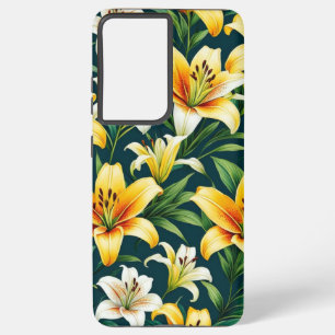 Lily colourful flower pattern samsung galaxy case