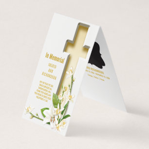 Lily Cross Scripture Photo Funeral Memorial