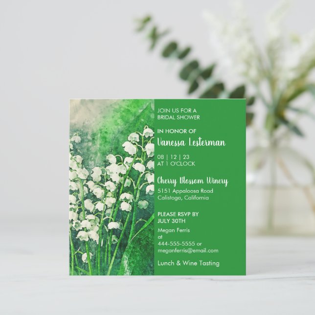 Lily de la vallée de la douche nuptiale Invitation (Debout devant)