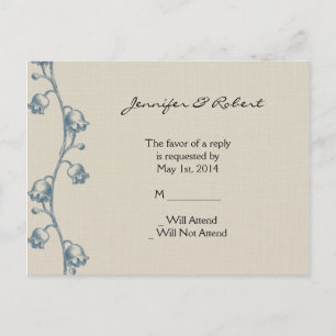 Lily de la vallée sur Ecru Wedding Carte postale R