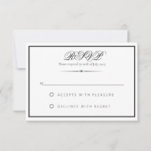 Lily - Elegant Monochrome RSVP Response Card