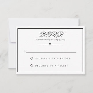 Lily - Elegant Monochrome RSVP Response Card