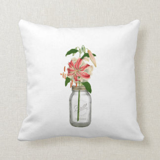 Lily fleur dans un pot Mason Throw Pillow