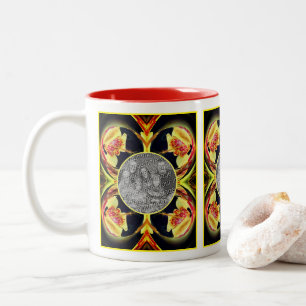 Lily Floral Abstract Frame Create Your Own Photo Two-Tone Coffee Mug