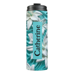 Lily flower 3D seamless pattern Thermal Tumbler