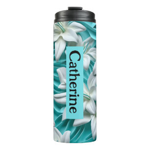 Lily flower 3D seamless pattern Thermal Tumbler