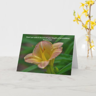 Lily Flower Bon Travail Bible Verset Carte de soin