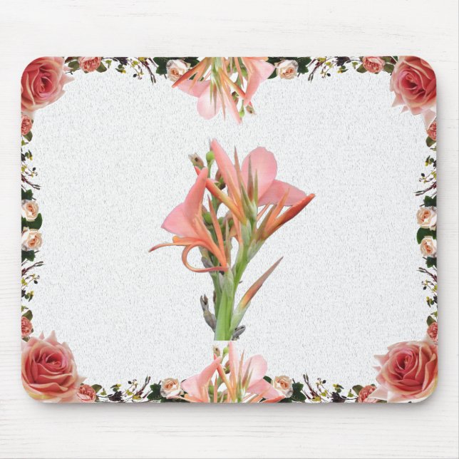 Lily Flower Botanical Art Mouse Pad (Front)