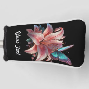 Lily Flower & Butterfly Golf Head Cover