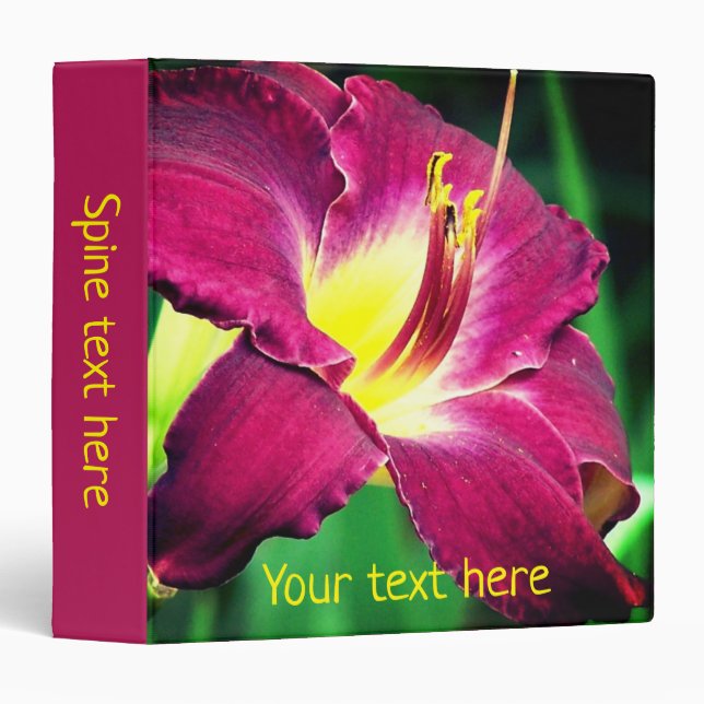 Lily Flower Close Up Personalized Binder (Front/Spine)