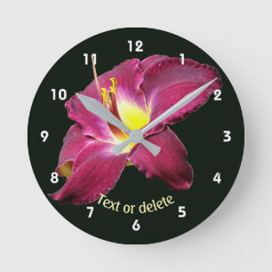 Lily Flower Personalized Round Clock