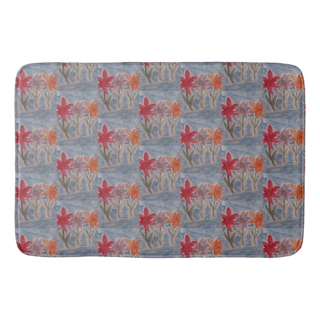Lily Flowers Bath Mat (Front)