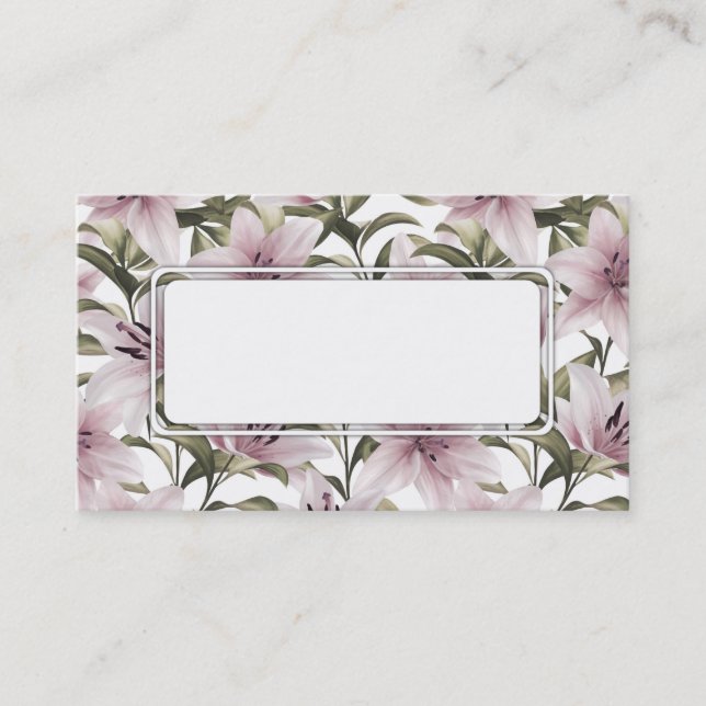 Lily flowers. Floral pattern  Business Card (Front)