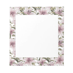Lily flowers. Floral pattern  Notepad