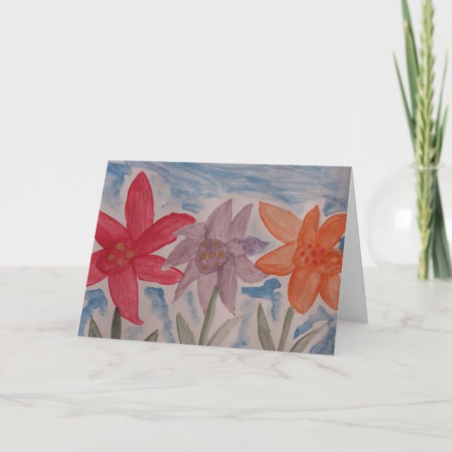 Lily Flowers Greeting Card (Front)
