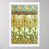 Lily Flowers of Art Nouveau Style, Mucha