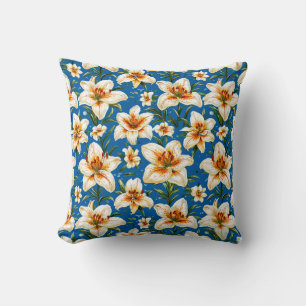 Lily flowers throw pillow