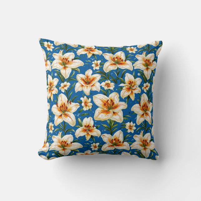 Lily flowers throw pillow (Front)