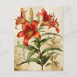 Lily flowers Timeless Elegance Vintage Postcard