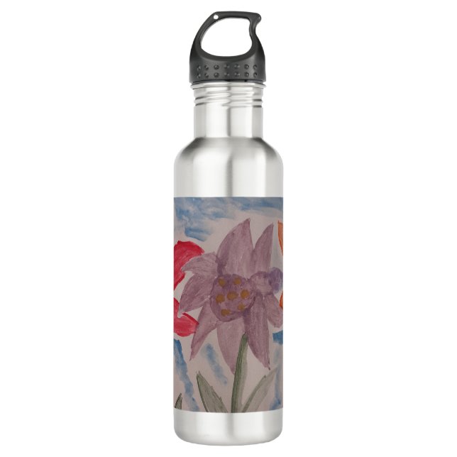 Lily Flowers Water Bottle (Front)