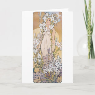 Lily (Four Flowers), Alphonse Mucha Card