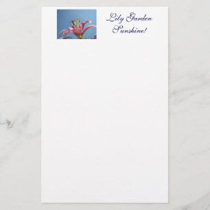 LILY GARDEN SUNSHINE! Stationery Pink Lilies