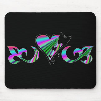 Lily Heart and Butterfy - rainbowart Mouse Pad