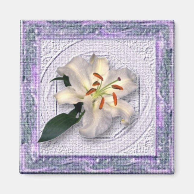 Lily in Canvas Frame Magnet (Front)
