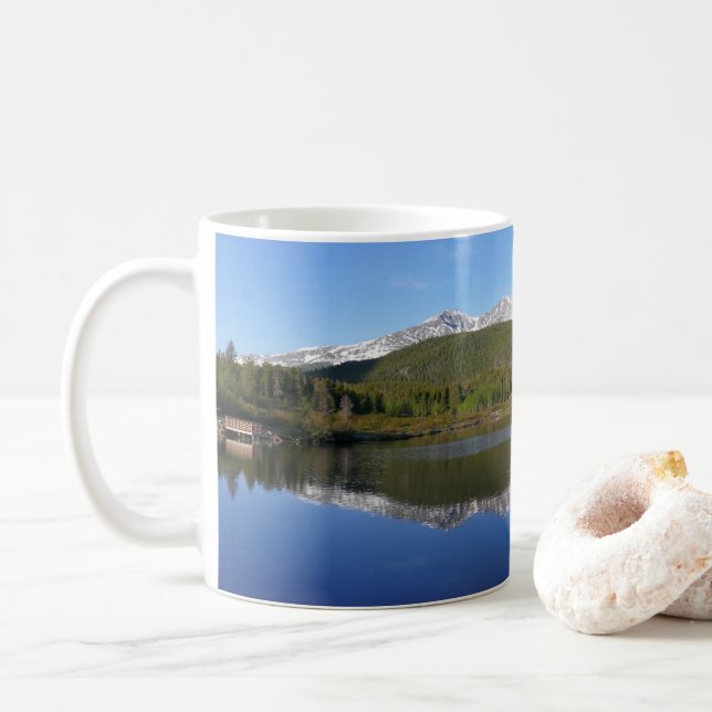 Lily Lake at Rocky Mountain National Park Coffee Mug (With Donut)