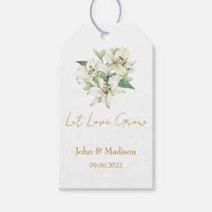 Lily Let love grow wedding seed Gift Tags