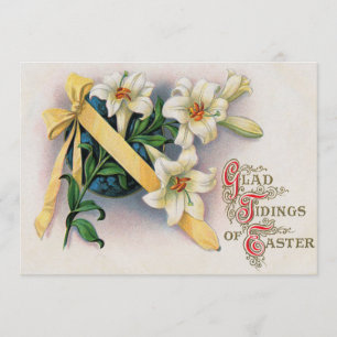 Lily Lilies Yellow Ribbon Invitation
