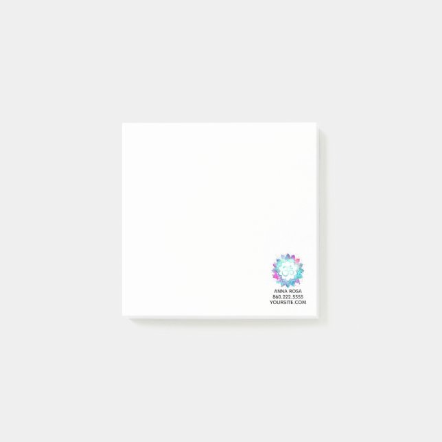 *~*  Lily Lotus Aum OM Symbol Mandala Water Post-it Notes (Front)