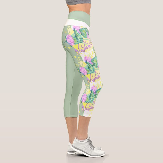 Lily / Namaste Yoga (Green) Capri Leggings (Right)