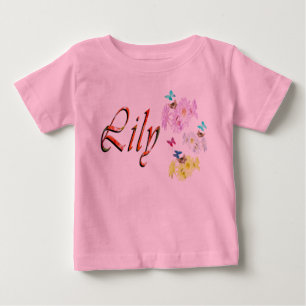 Lily, Name, Logo, With Kittens, Baby T-Shirt