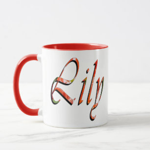 Lily, Nom Logo Rouge Combo Café Mug