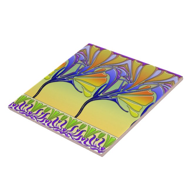 LILY NOUVEAU: BRIGHT SPRING GLASS TILE (Side)