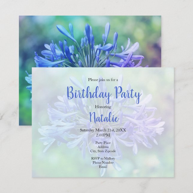 Lily of the Nile Invitation (Front/Back)