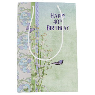 Lily of the Valley 40th Birthday   Medium Gift Bag