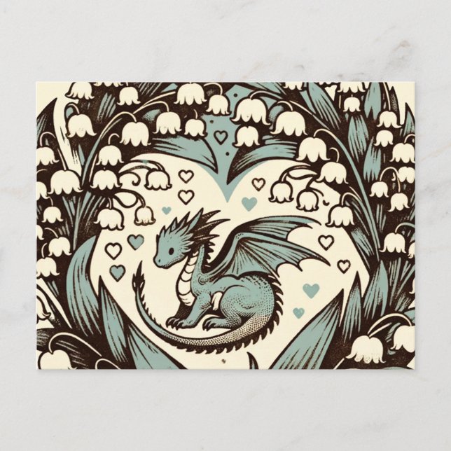 Lily of the Valley Baby Dragon Cute Dragons        Postcard (Front)